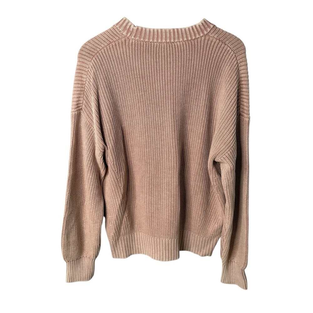 Faherty Sunwashed Fisherman Sweater Mahogany Rose Size XL Organic Cotton - Picture 4 of 6